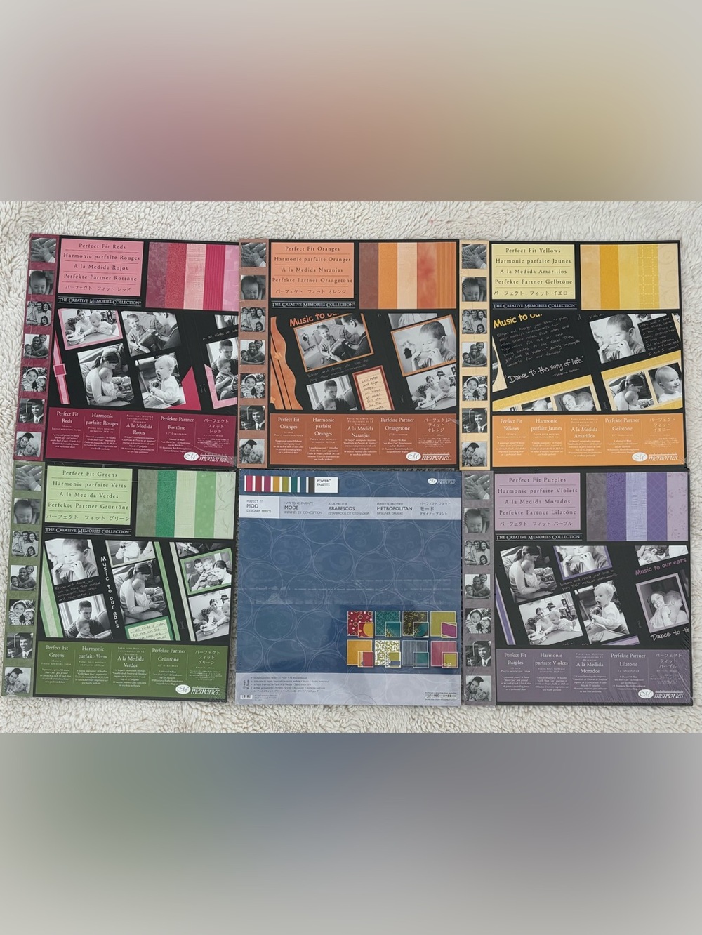 lot of 6 Creative Memories Perfect Fit paper packs NIP